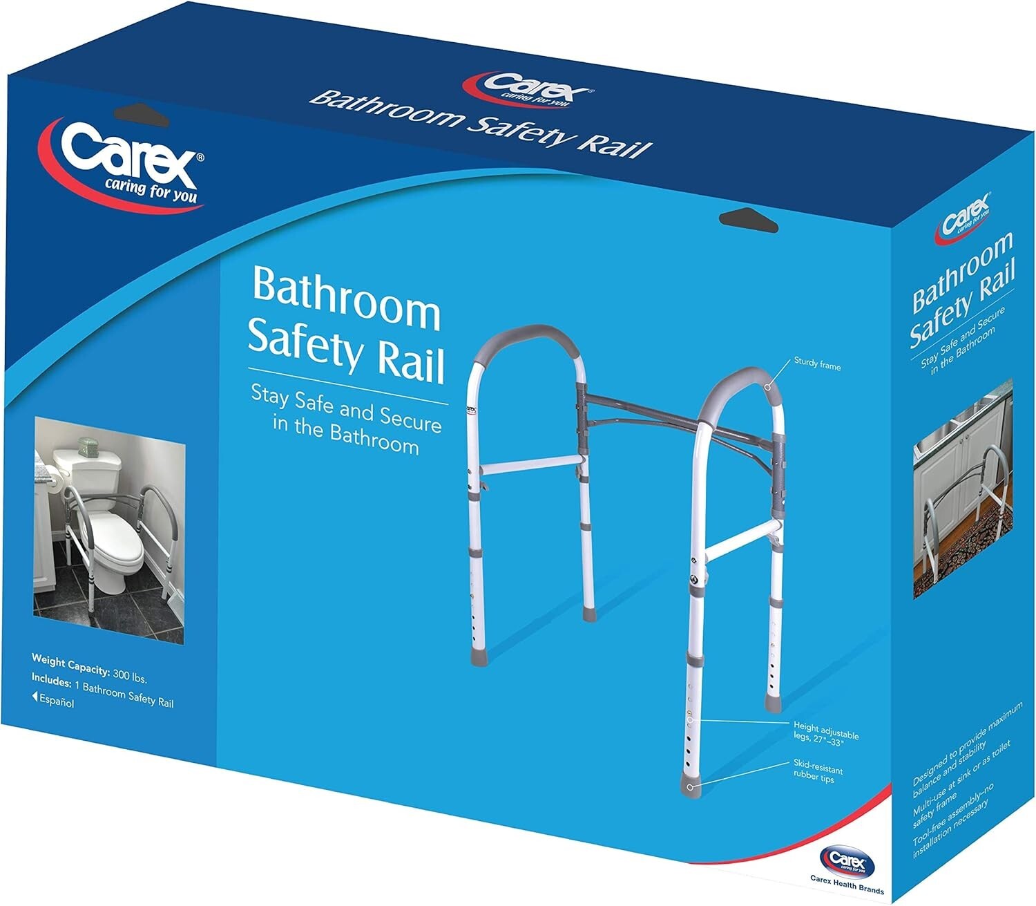 Adjustable Toilet Safety Rails and Handles for Seniors - Easy Setup & Sturdy