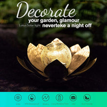 Load image into Gallery viewer, Elegant Solar-Powered Lotus Glass Lamp - Antique Waterproof Garden Decor