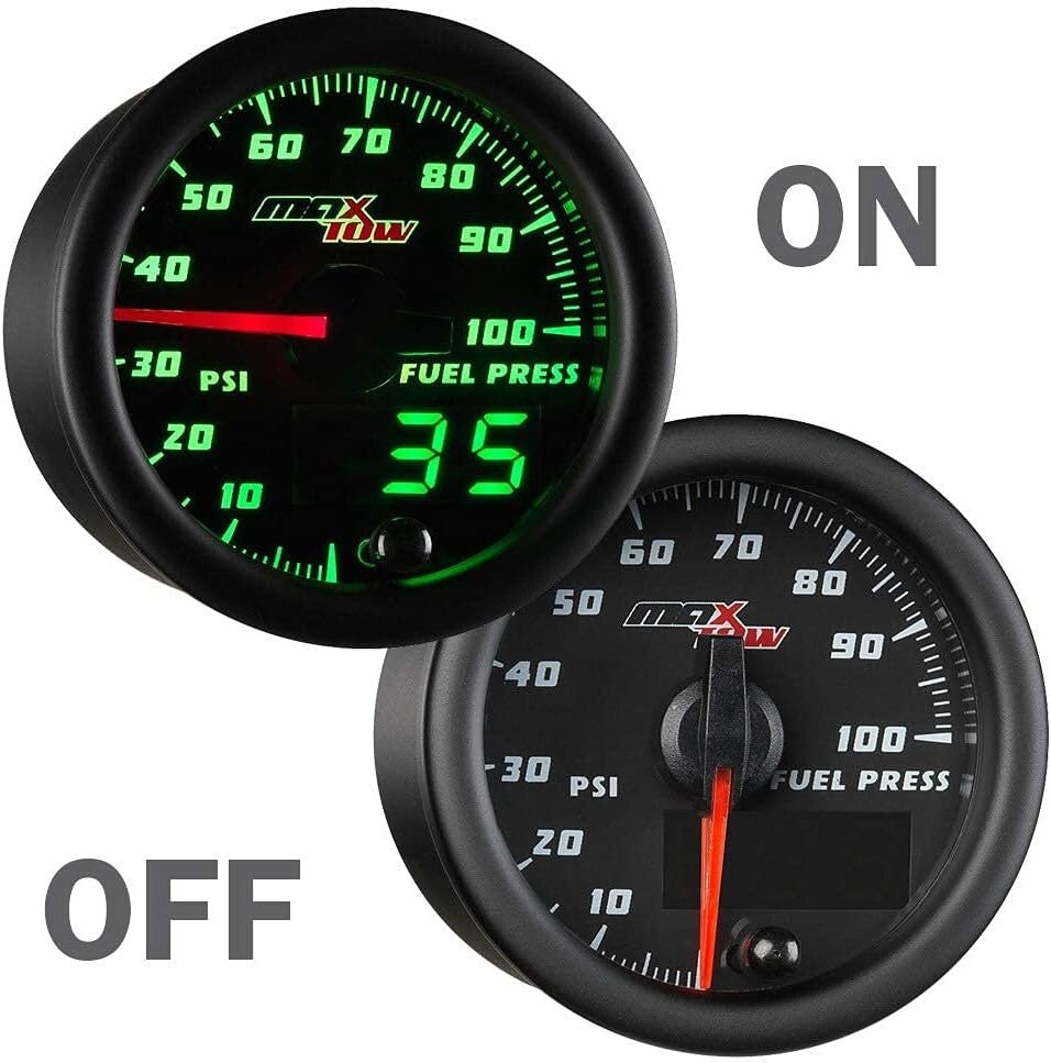 Durable Fuel Pressure Gauge for Trucks - 100 PSI with Double Vision Readouts