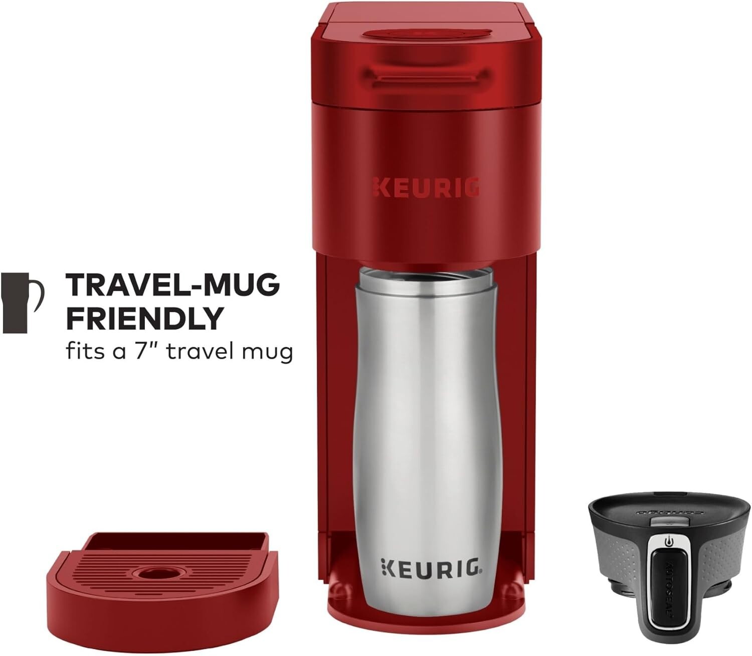 Fast Brewing Scarlet Red K-Slim Coffee Maker - Energy Efficient & Space-Saving
