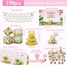 Load image into Gallery viewer, Classic Winnie Pooh Baby Shower Decorations in Pink – Complete 158-Piece Set