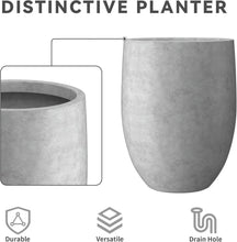 Load image into Gallery viewer, Large Round 21.7" Concrete Planter with Drainage for Stylish Indoor/Outdoor Use