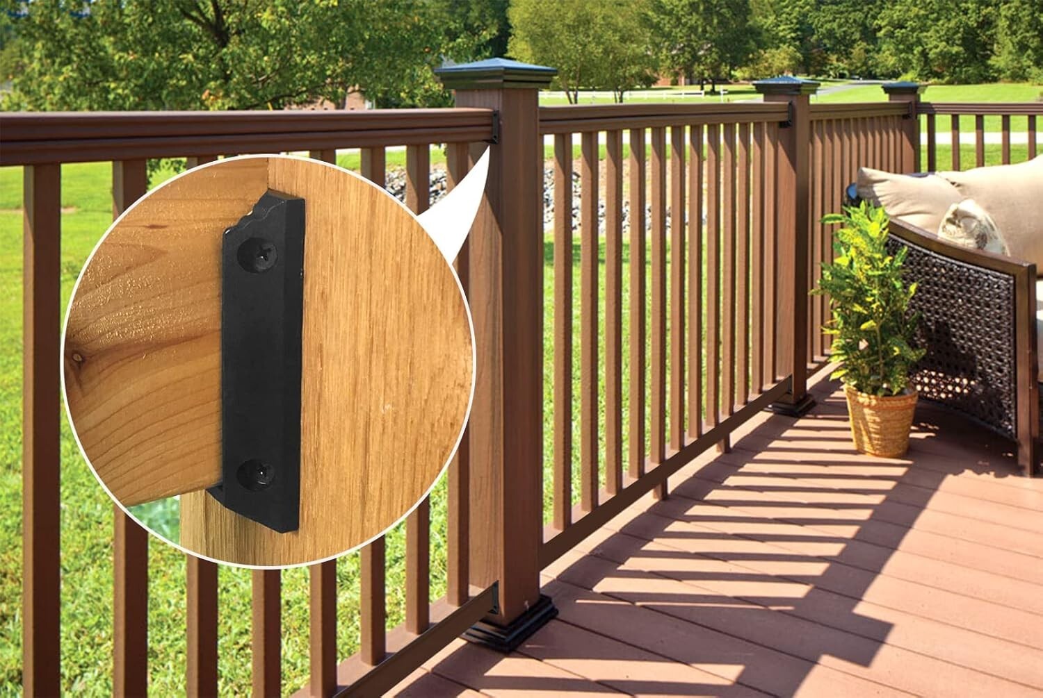 Corrosion-Resistant Deck Railing Brackets: 40 Connectors with 240 Black Screws