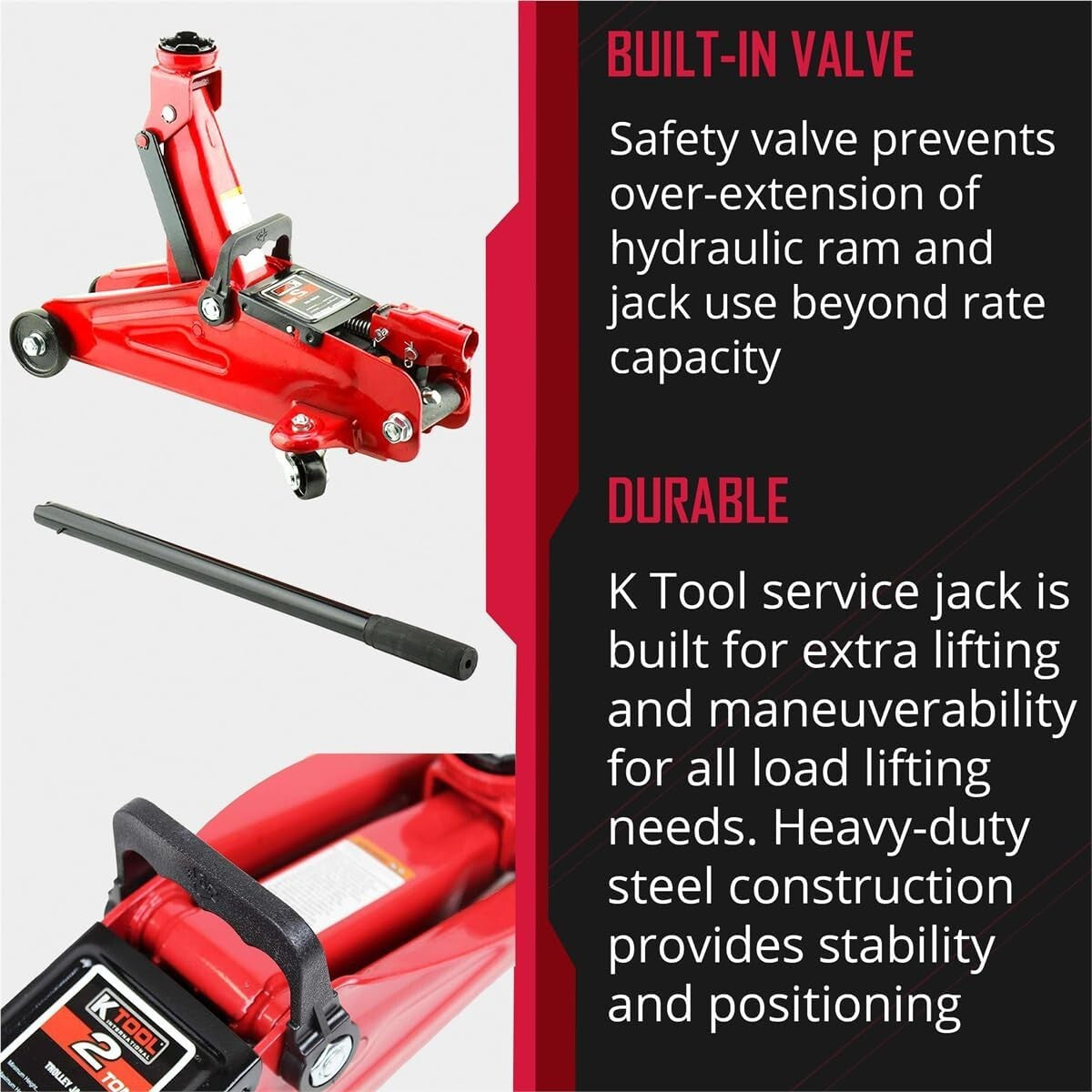 2 Ton Hydraulic Trolley Floor Jack with 13” Lift - Heavy Duty Steel Construction