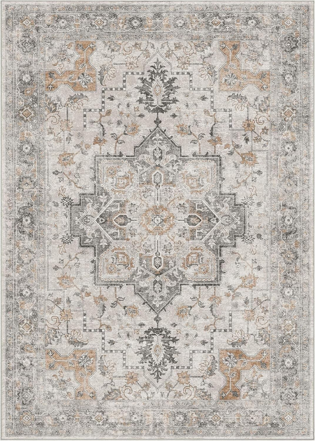 Elegant 8x10 Area Rug - Non-Slip, Stain Resistant, Machine Washable for Home Use