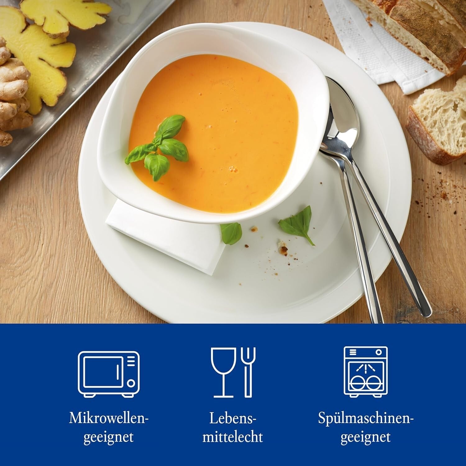 Versatile 2-Piece Soup Bowl Set - Premium Porcelain for Modern Dining Spaces