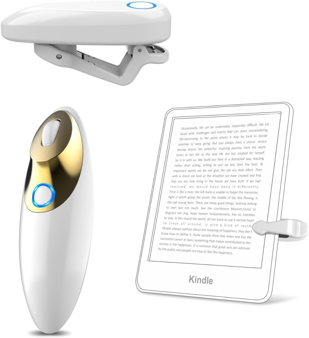 Ergonomic Remote Control Page Turner for Kindle, iPad & TikTok Browsing - White