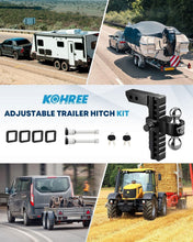 Load image into Gallery viewer, Aluminum Tow Hitch with 10" Adjustable Drop/Rise &amp; Silencer Pads Included