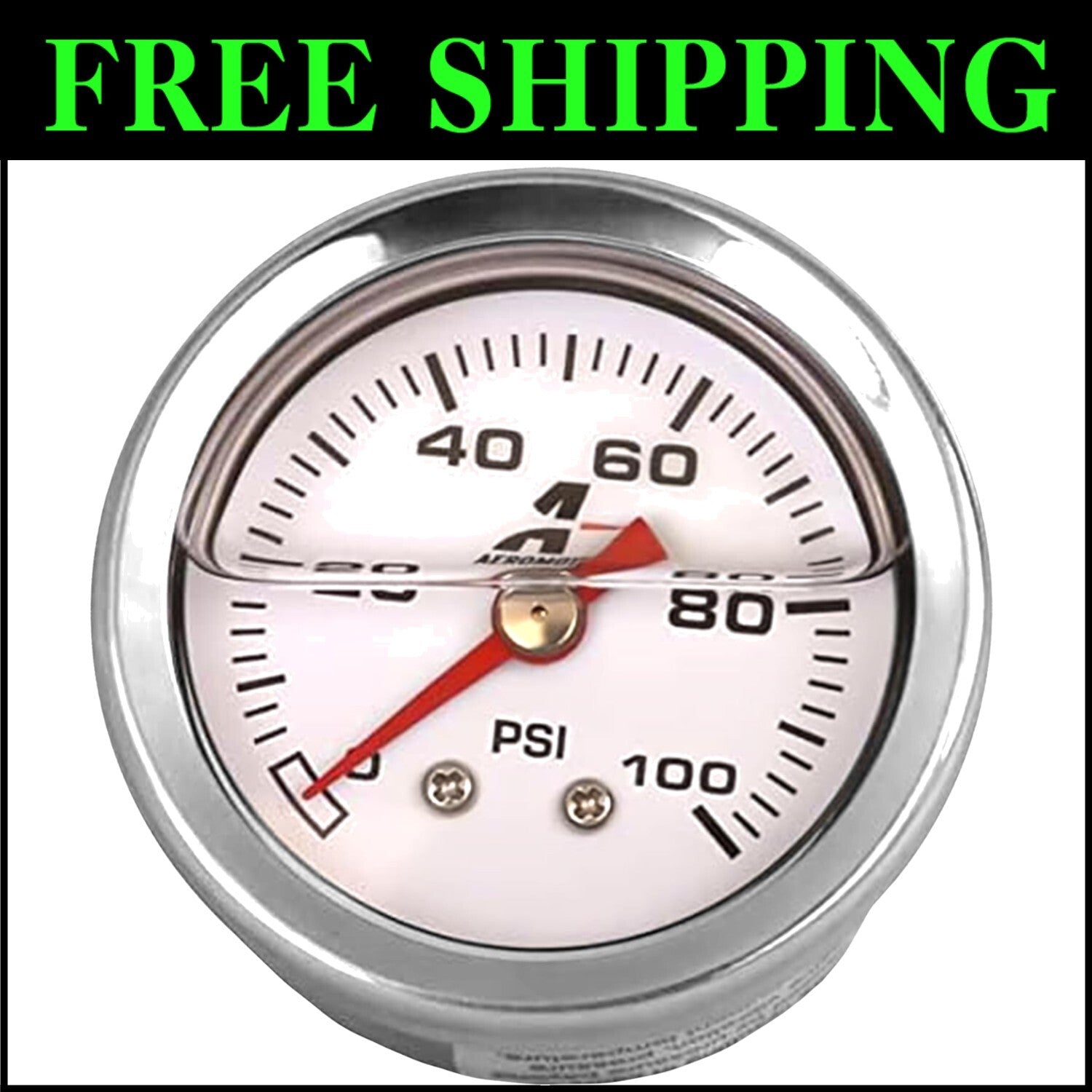 Durable 1.5" Liquid-Filled Fuel Pressure Gauge - 0-100 PSI for High-Performance