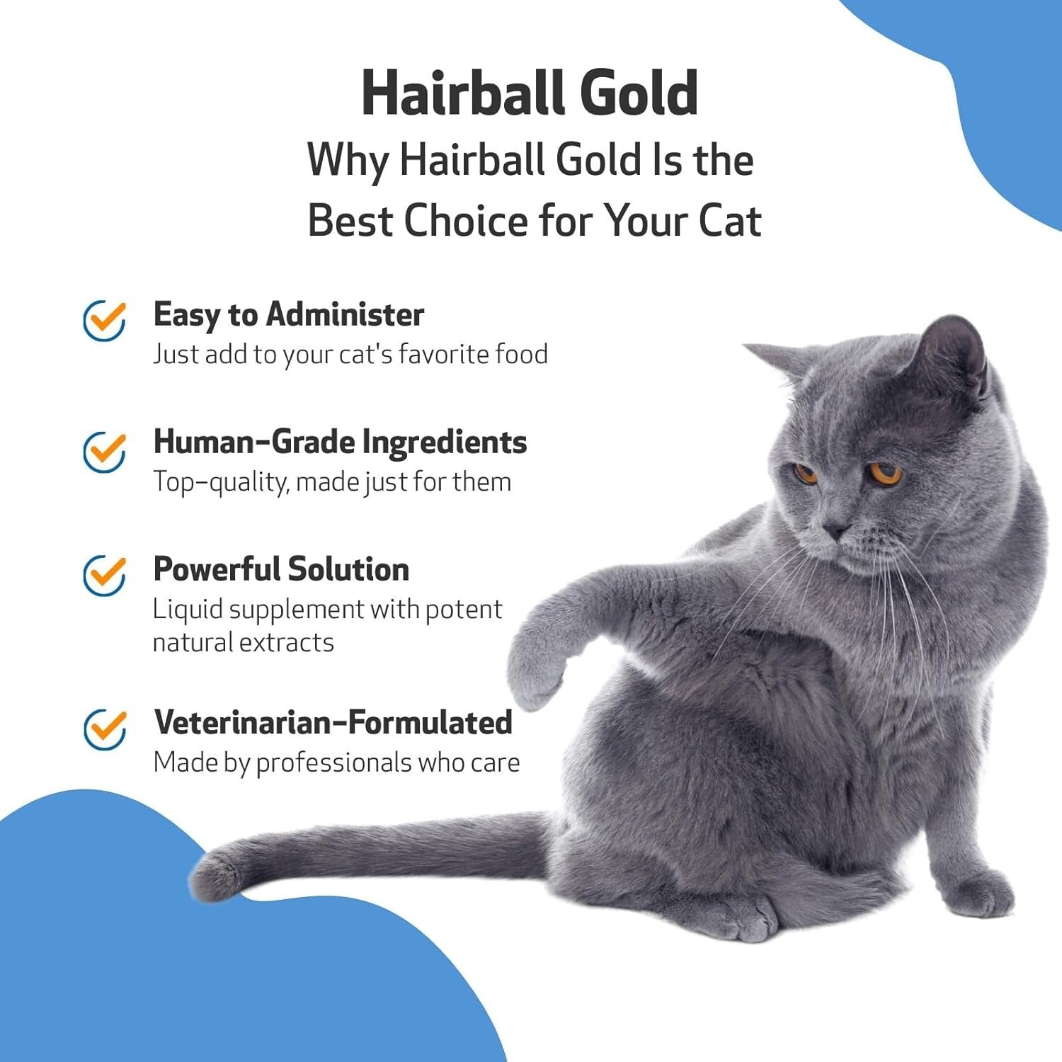 Comforting Hairball Gold for Cats, 2 oz - Soothing Herbal Formula, Made in USA