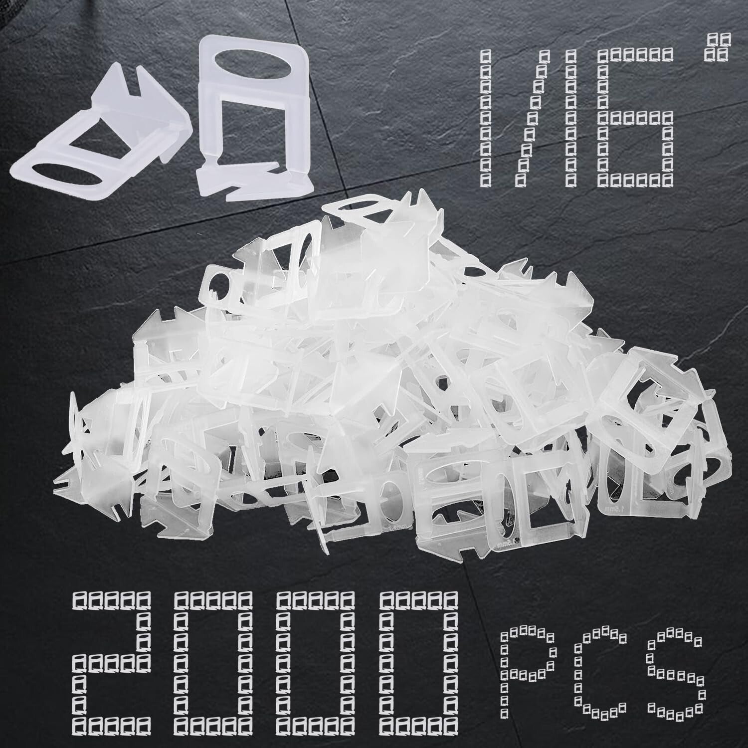 2000 pcs 1/16" Tile Leveling System Clips - Perfect for DIY & Pro Installers