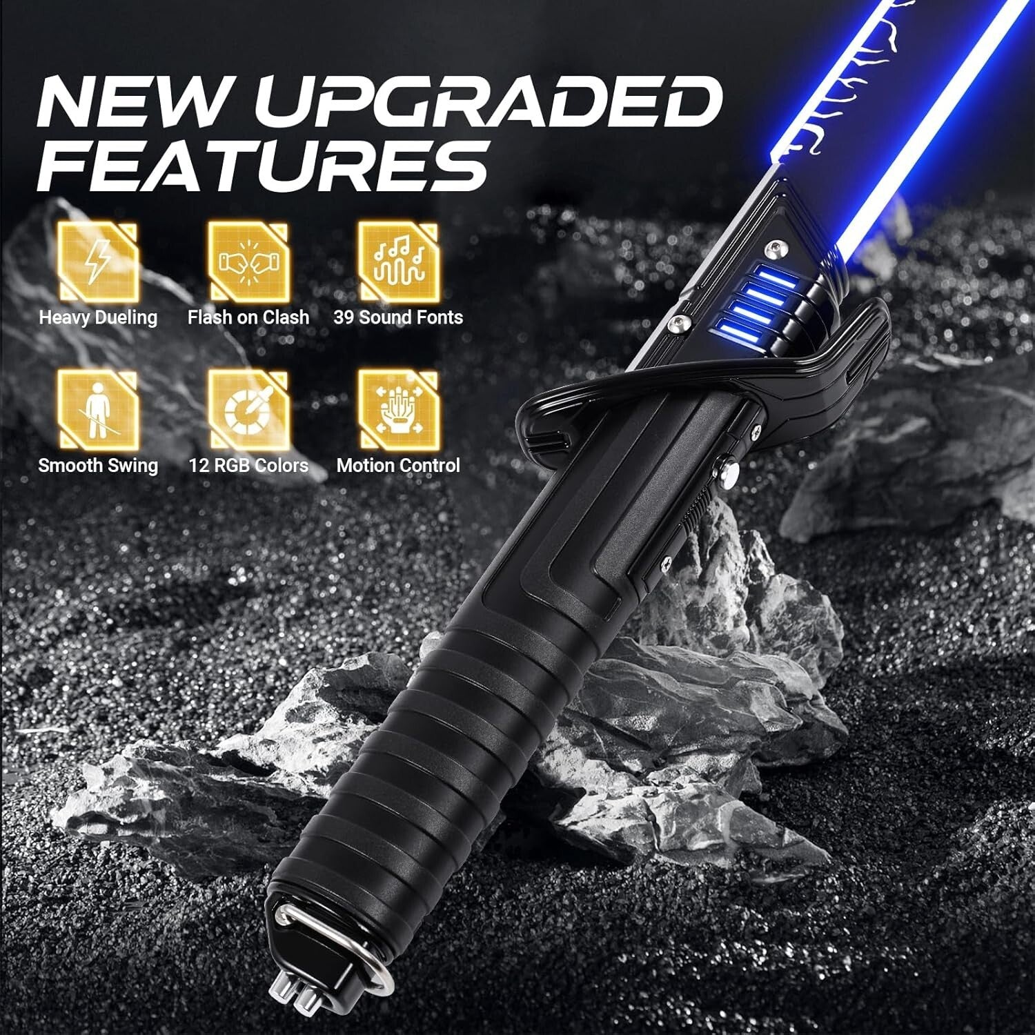 Premium Black Series Darksaber - Rechargeable, Smooth Swing for Adults & Boys