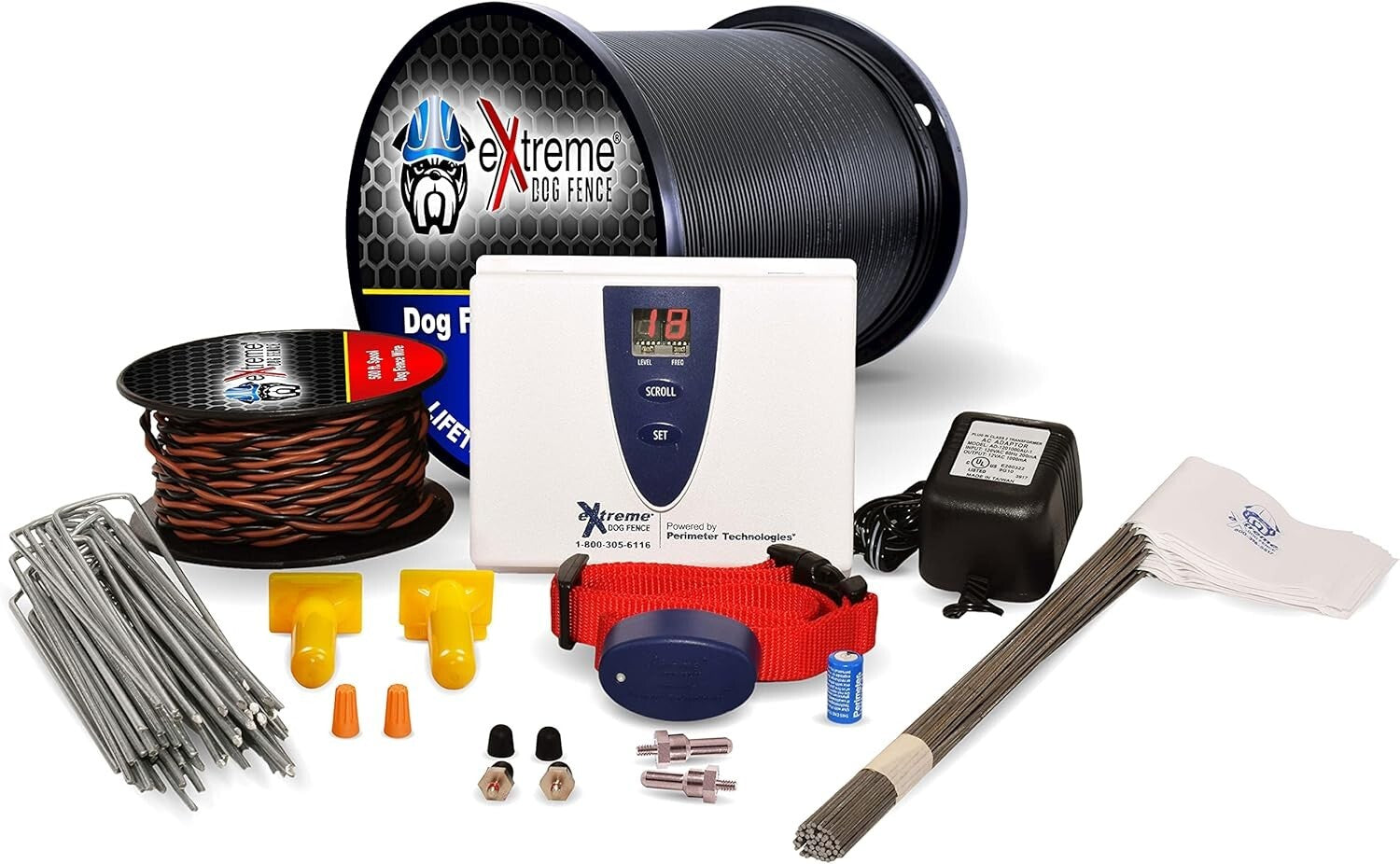 Electric Dog Fence System - 1 Dog, 1500 Ft Heavy-Duty Wire & Waterproof Collar