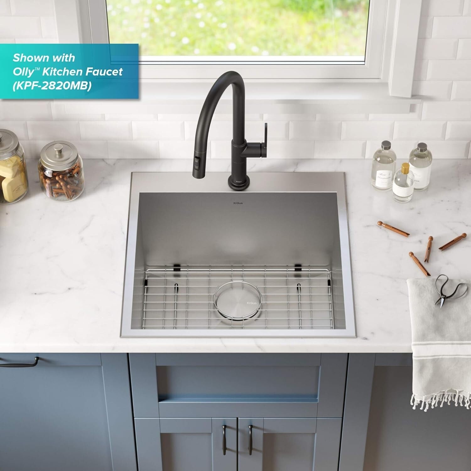 Durable 22-Inch Stainless Steel Laundry Sink with Premium Bottom Grid Included