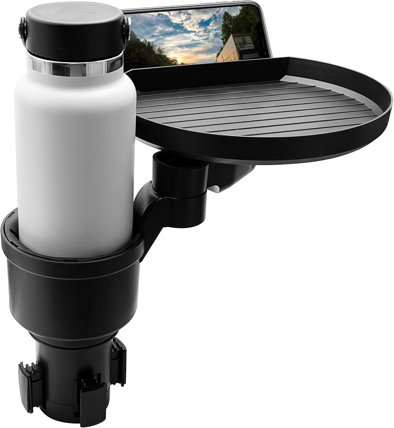 Ultimate Car Cup Holder Tray with Phone Slot & Expandable Base for Travel