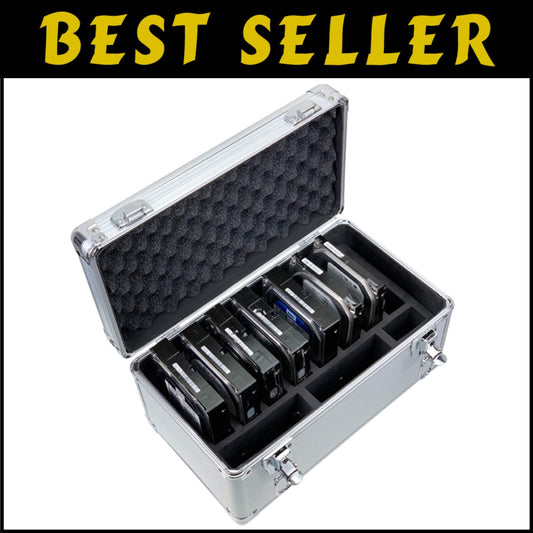 Durable Aluminum-Wrapped 10-Bay Storage Case for 3.5" HDDs - Lockable Design