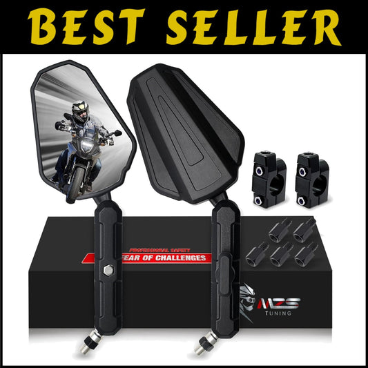 Durable Foldable Aluminum Motorcycle Mirrors for Enhanced Street & Dirt Riding