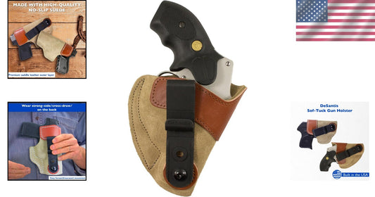 Premium Leather IWB Holster Fits S&W, Taurus & More - Discreet Right Hand Draw