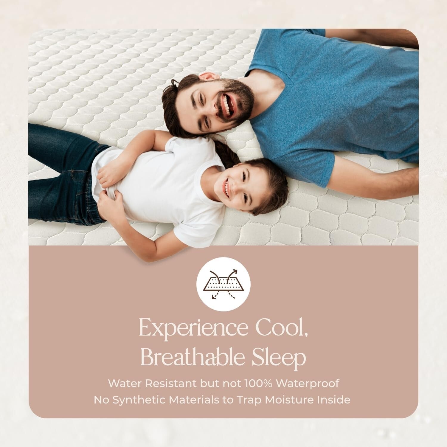 Ivory Twin Size Organic Cotton Mattress Pad - Cooling & Breathable Protector