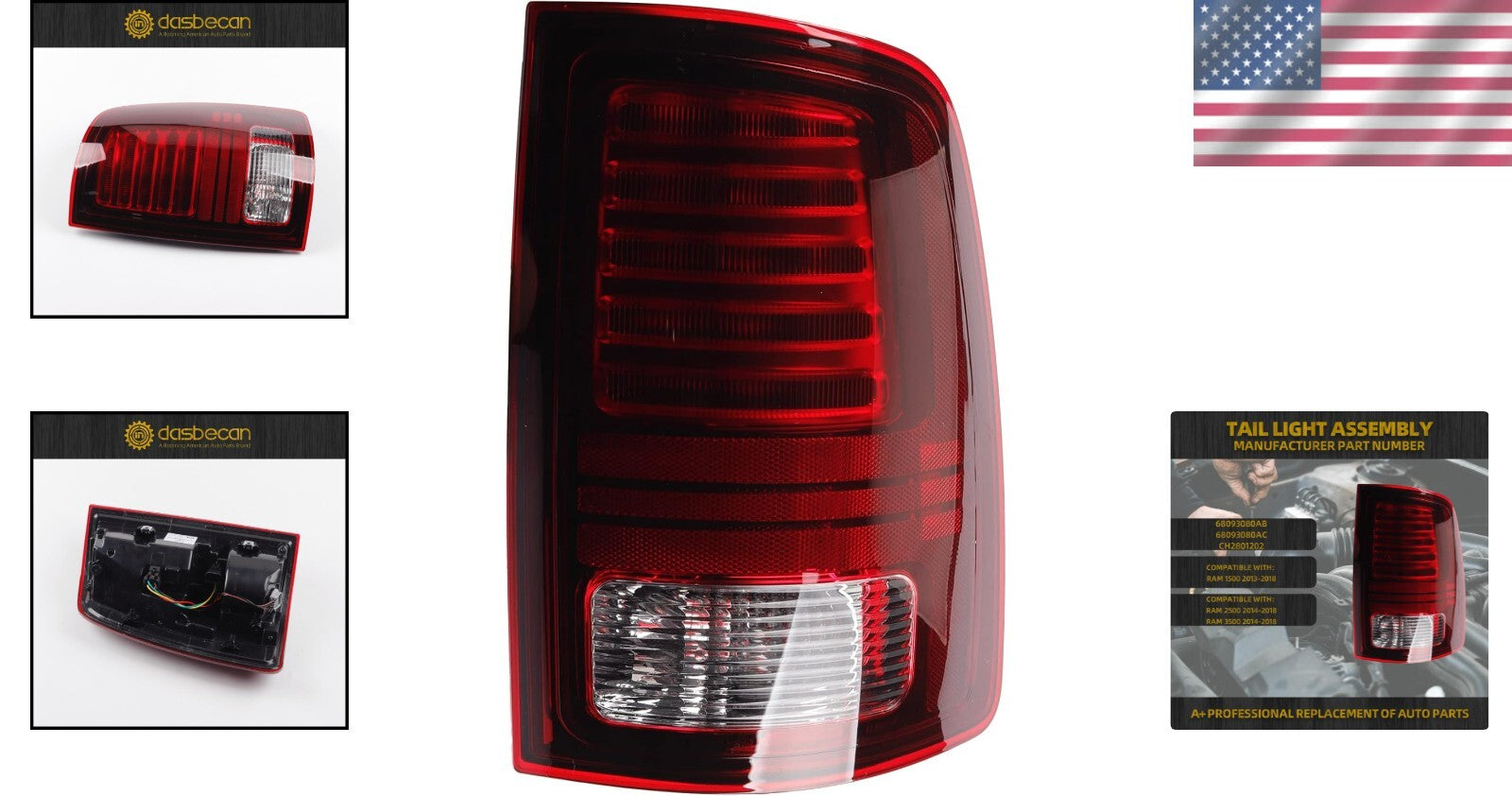 Waterproof LED Tail Lights for Dodge RAM 1500/2500/3500 - Durable Black Design