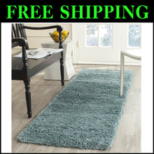 Load image into Gallery viewer, Plush Light Blue California Shag Runner Rug - 2'3" x 7' for High Traffic Areas