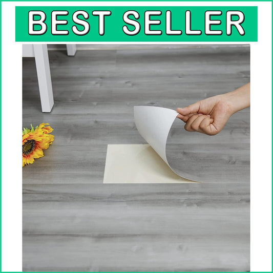 Elevate Your Space with Peel & Stick Vinyl Floor Tiles - 60 Sq.Ft Grey Wood