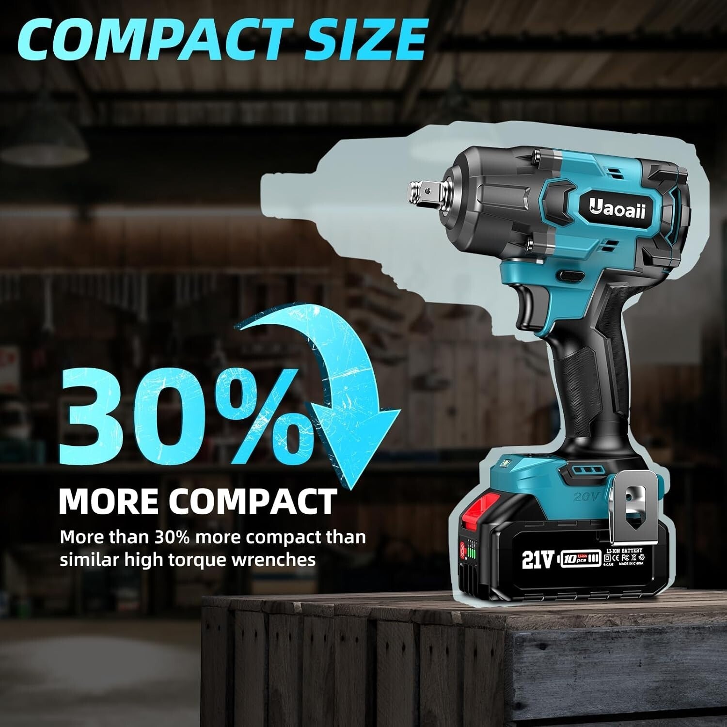 1000N.m Cordless Impact Wrench - 738ft-lbs Torque, 2x 4.0Ah Batteries Included