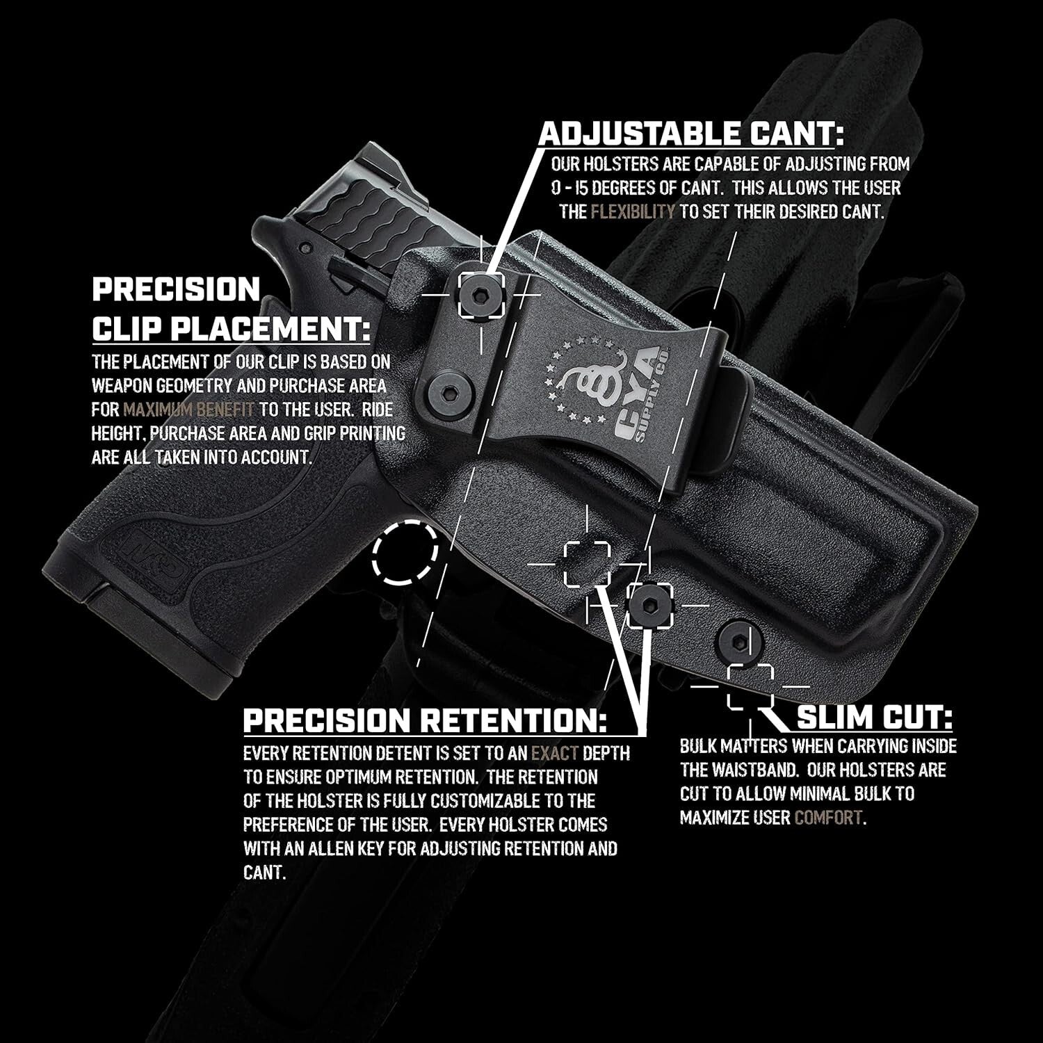 Veteran-Owned IWB Kimber Micro 9 Holster - Adjustable Retention & Angle Features
