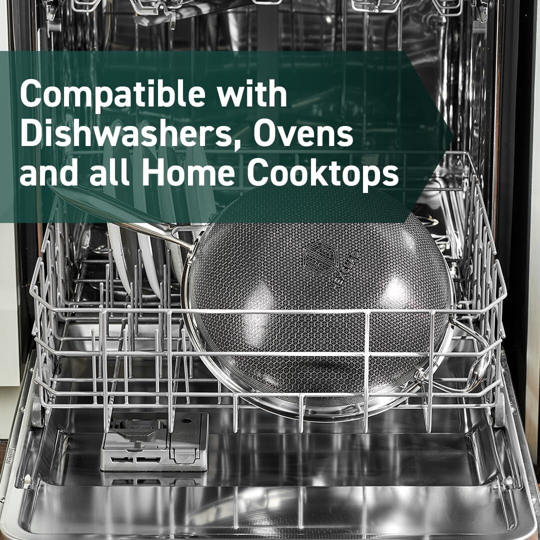 Versatile 14-Inch Nonstick Hybrid Wok with Stainless Steel Lid & Cool Handles