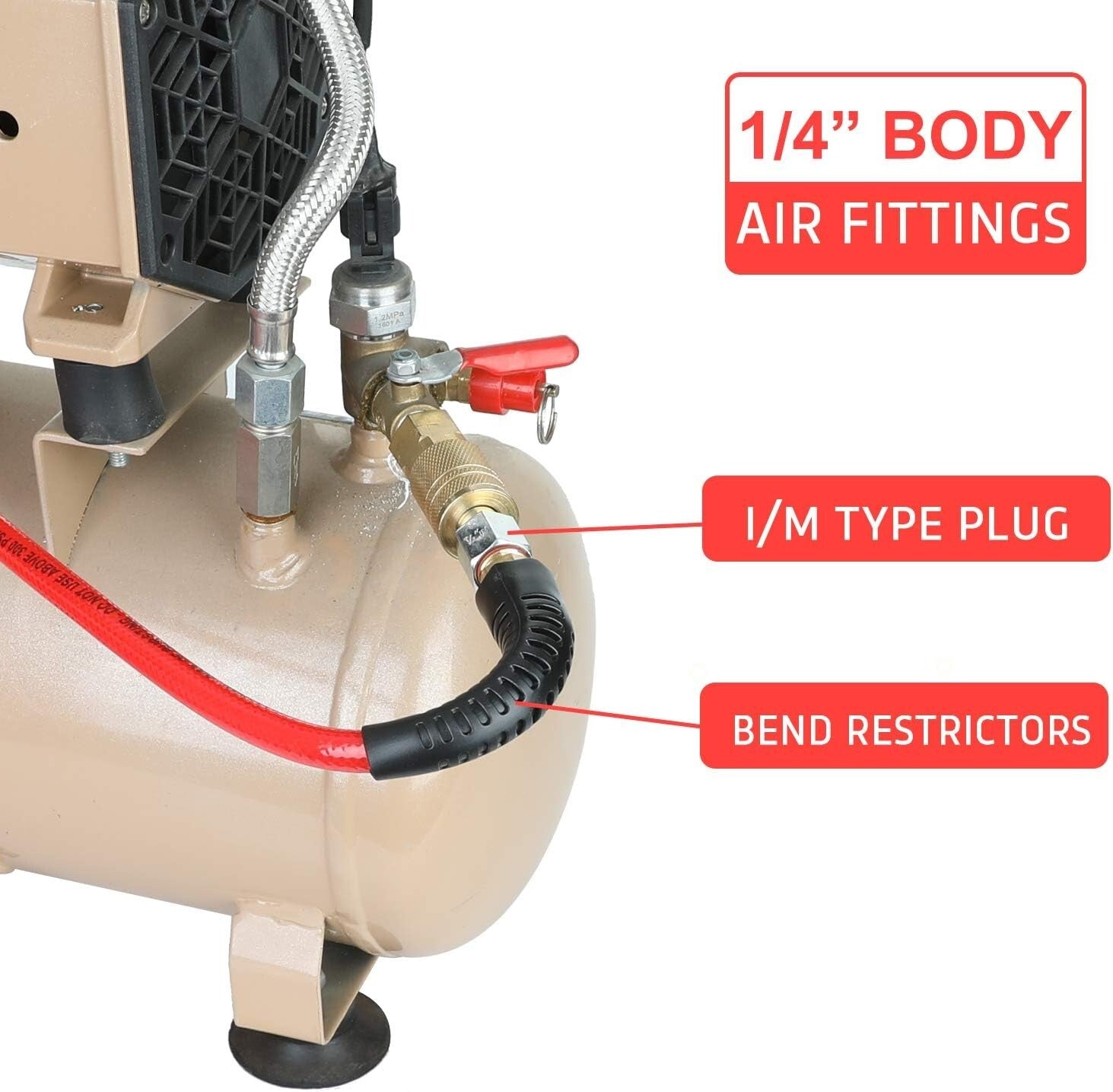 1/4" x 100ft Super Flexible Polyurethane Air Hose with Quick Connect Fittings