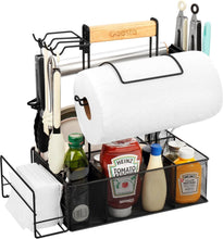 Load image into Gallery viewer, Versatile BBQ Caddy with Magnetic Tool Holder &amp; Paper Towel Rack for Grilling