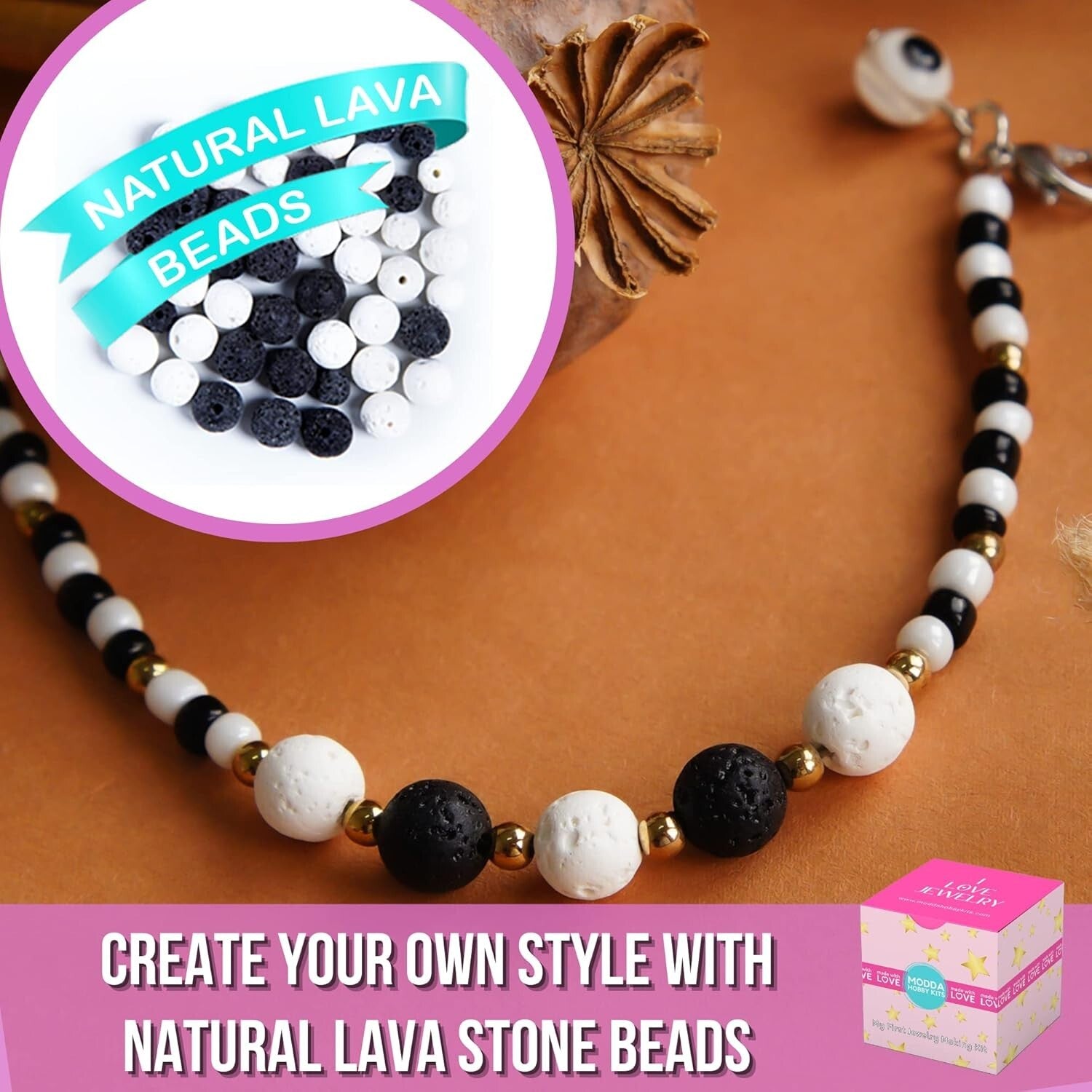 Beginner-Friendly Natural Stone Jewelry Making Kit with 15 Instructional Videos