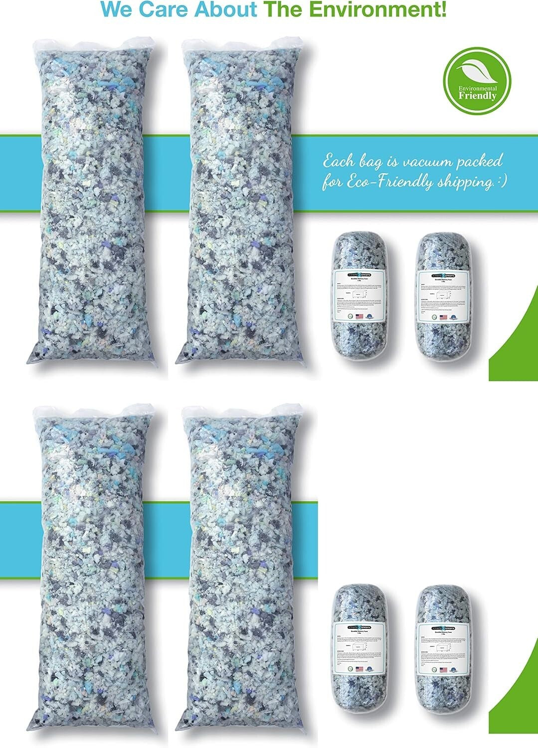 Family-Friendly 20 lb Memory Foam Bean Bag Refill - Easy & Safe Installation