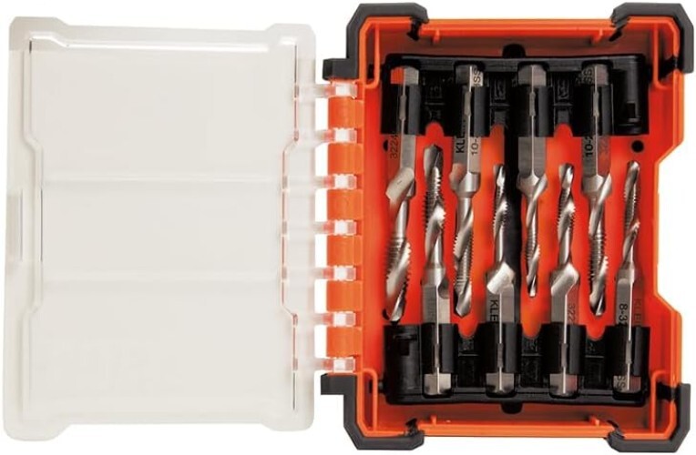 8-Piece Drill Tap Tool Kit – Quick Connect for Aluminum, Brass, Copper, and More