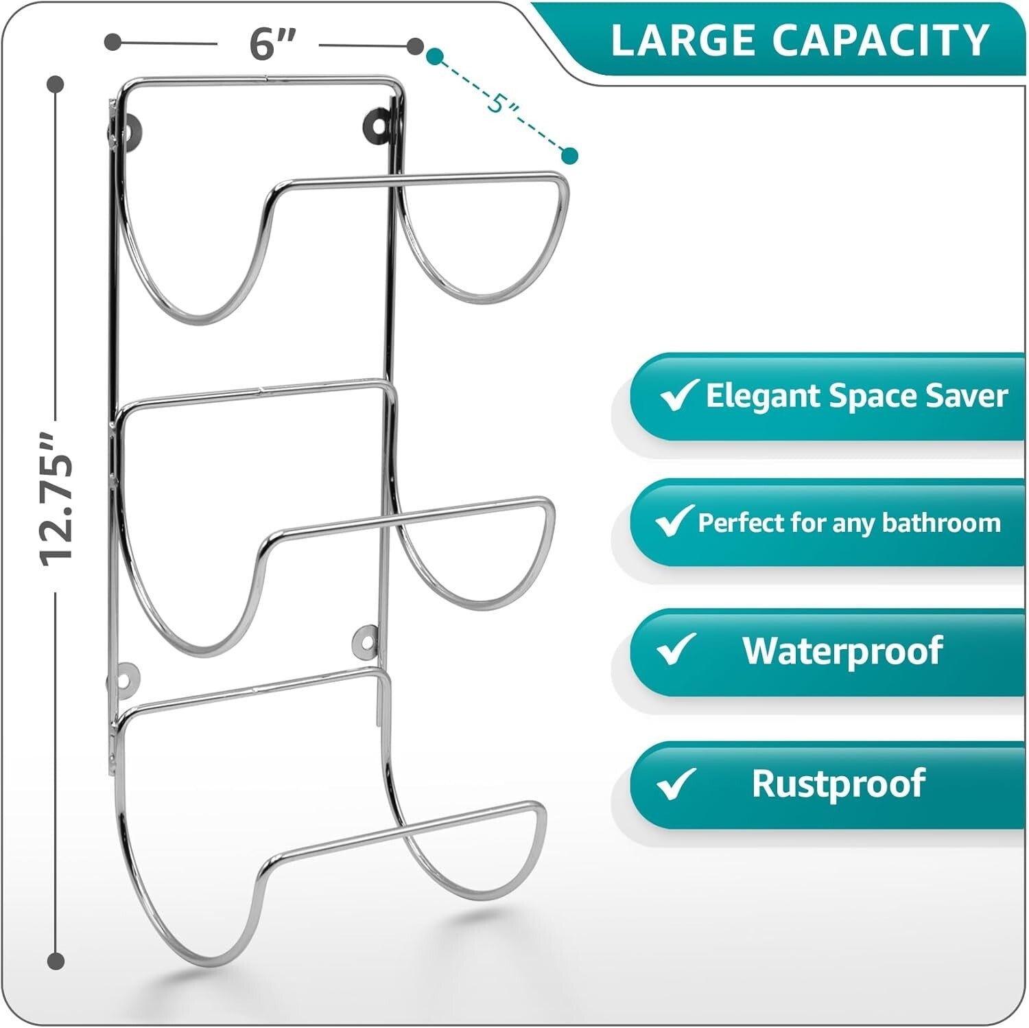 Durable Iron Towel Storage Rack with 12 Curved Shelves for Stylish Bathrooms