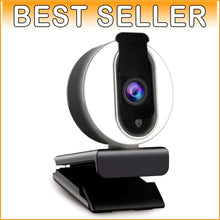 Load image into Gallery viewer, N680E 1080P Webcam with Ring Light &amp; Dual Microphones for Perfect Video Calls