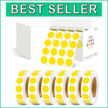 Load image into Gallery viewer, Self-Adhesive Round Dot Stickers - 1/2 Inch Yellow Labels for Any Occasion