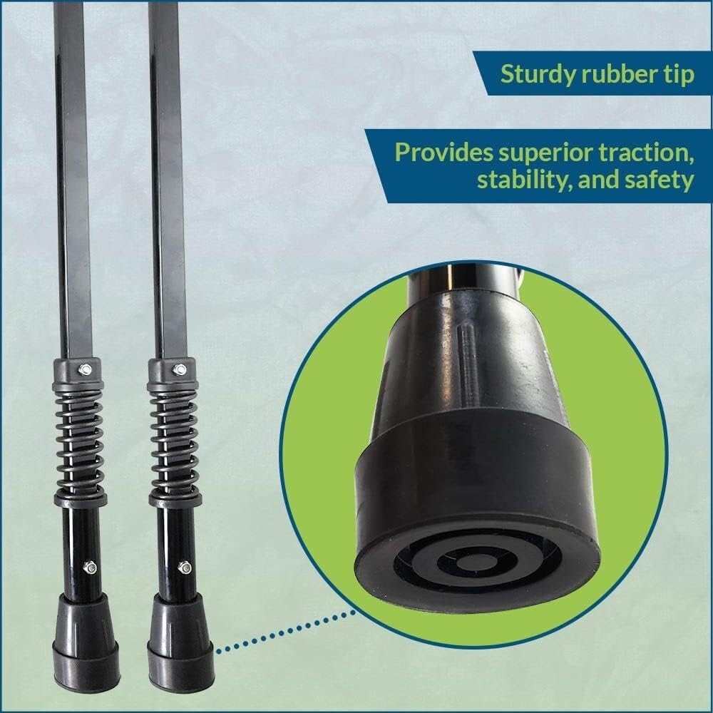 Ultra Lightweight Spring-Loaded Crutches for Fashionable Mobility - 4'7" to 6'6"