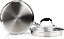 Load image into Gallery viewer, Elegant Tri-Ply Stainless Steel Cooking Pot with Dual Pour Spouts &amp; Strainer Lid