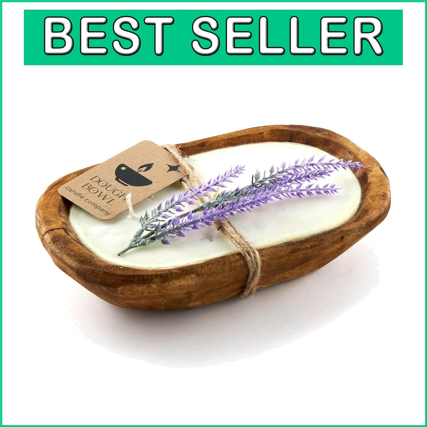 Eco-Friendly 3 Wick Lavender Candle in Spanish Oak Bowl - 40 Hour Burn