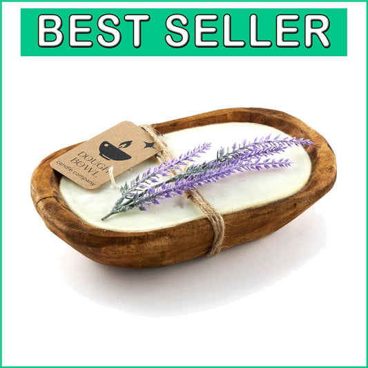 Eco-Friendly 3 Wick Lavender Candle in Spanish Oak Bowl - 40 Hour Burn