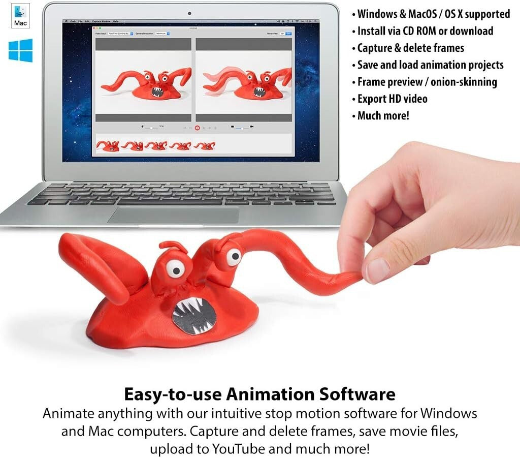 All-in-One Stop Motion Animation Kit - 1080P Camera, Software & Instructions