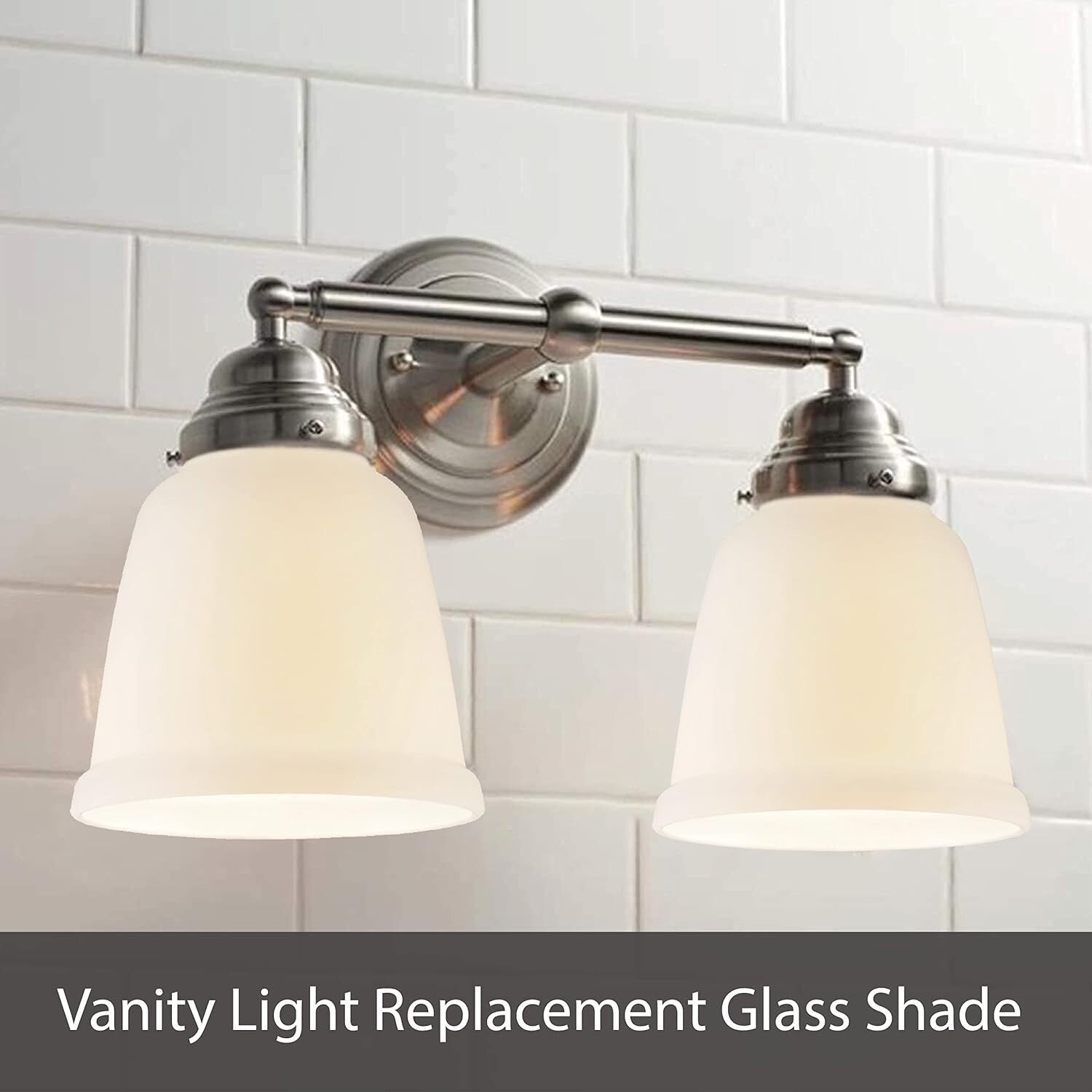 Durable 4-Pack Frosted Glass Shades for Ceiling & Pendant Lamps - Transitional