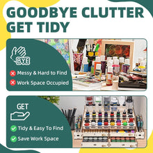 Load image into Gallery viewer, Lightweight Wooden Paint Storage Organizer with 4 Drawers and 32 Bottle Slots