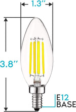 Load image into Gallery viewer, Stunning 24 Pack Vintage LED Candelabra Bulbs - Dimmable 5000K, 10,000 Hour Life