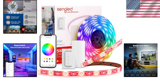 Zigbee LED Strip Lights 16.4ft Starter Kit - RGBW Smart & Voice-Controlled