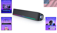 Load image into Gallery viewer, Dynamic Sound Bar Speakers with Bass Boost and RGB Lighting – USB Powered