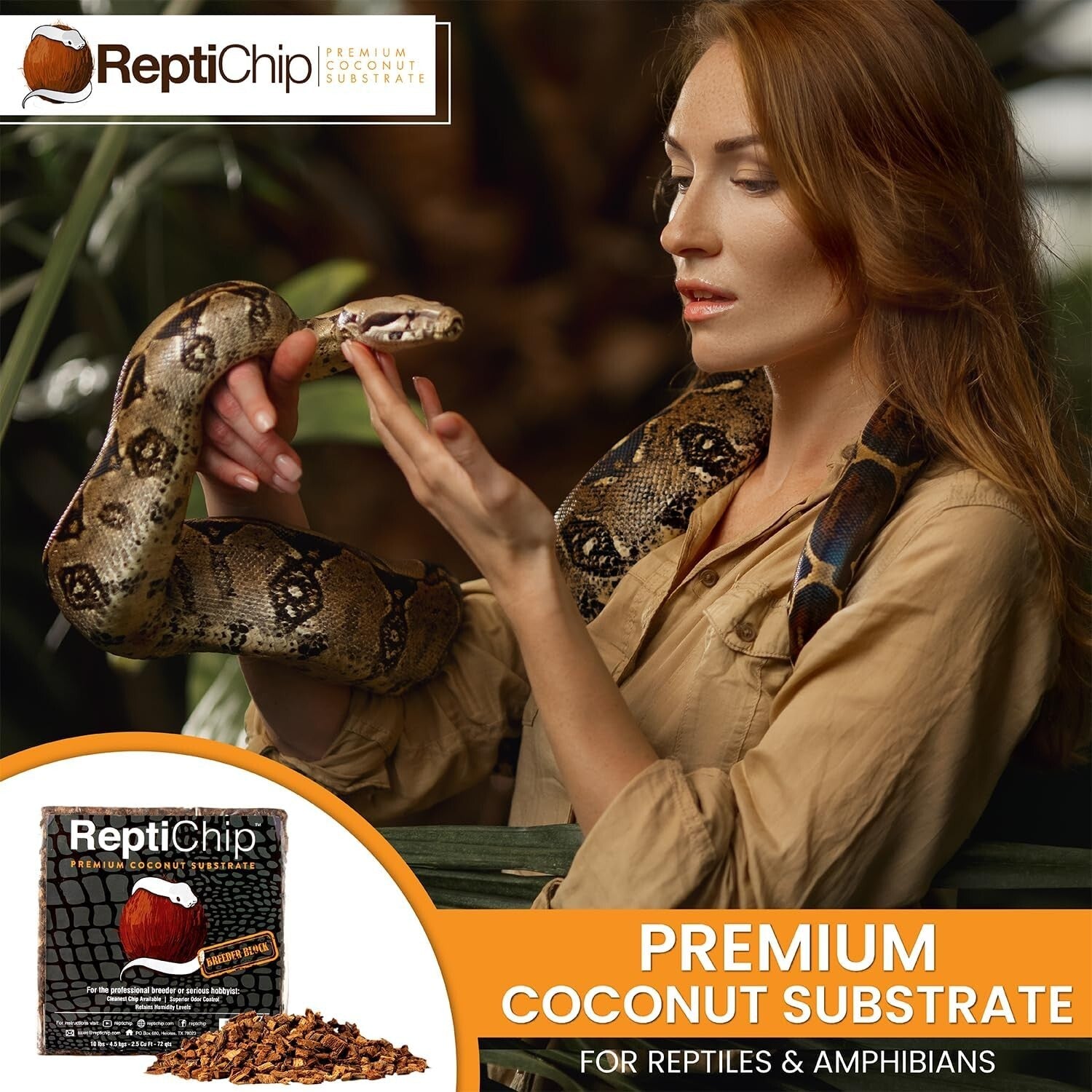 72 Quart Compressed Coconut Chip Substrate for Tortoise, Gecko & Snake Habitats
