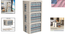 Load image into Gallery viewer, Elegant Linen Storage Bins - 3-Pack Foldable Organizers with 66L Capacity