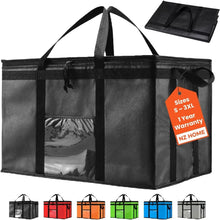 Load image into Gallery viewer, 3XL Insulated Grocery and Delivery Bags with Zipper - Food Safety Guaranteed